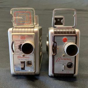 Lot of 2 Vintage Kodak Brownie Movie Cameras Parts or Repair